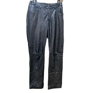 Express Vintage‎ Genuine Leather Pants Size 5/6 - Black YKK